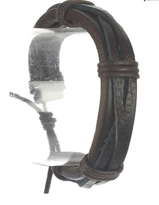 Bracelet leather band criss-cross cord unisex