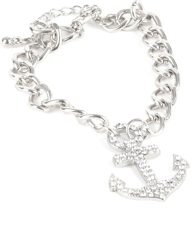 Metal Anchor Charm Chain Bracelet