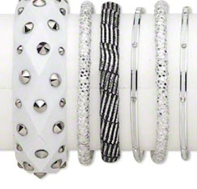 Bracelet Mixed Bangle Mixed Design 6 piece set