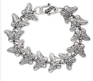 Butterfly Bracelet Silver Plated Copper