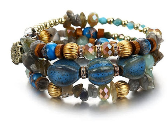 bracelet memory wire blue