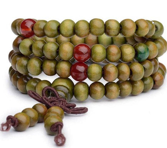 green sandalwood mala 6mm prayer beads