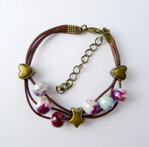 bracelet multi layers ceramic beads