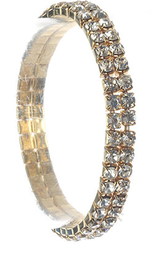 Bracelet double layer rhinestone stretch