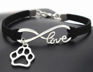 Bracelet infinity love paw print 
