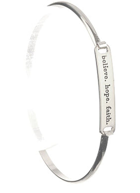 Believe Hope Faith message bracelet