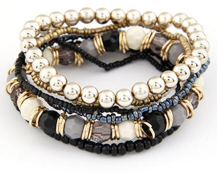 bracelet multi layered black