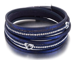 bracelet wrap leather navy