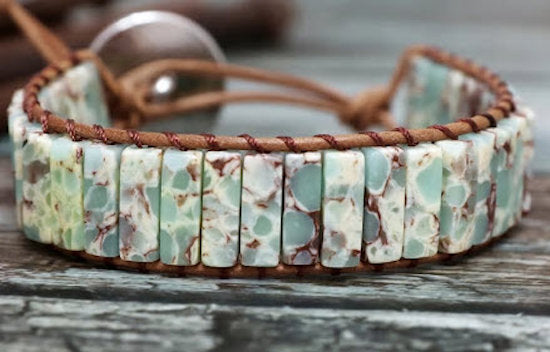 bracelet tube beads blue