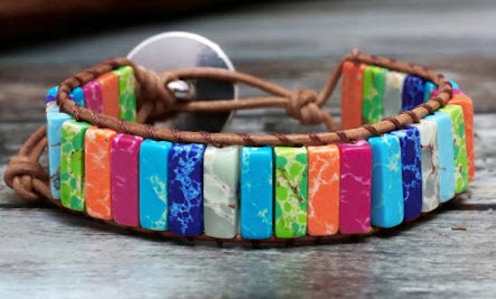 bracelet tube beads blue