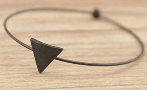 Black triangle cuff clasp bangle bracelet