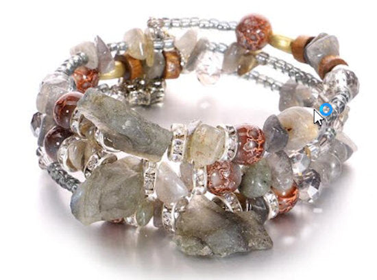 bracelet memory wire crystal gray