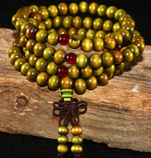 bracelet sandalwood beads olive