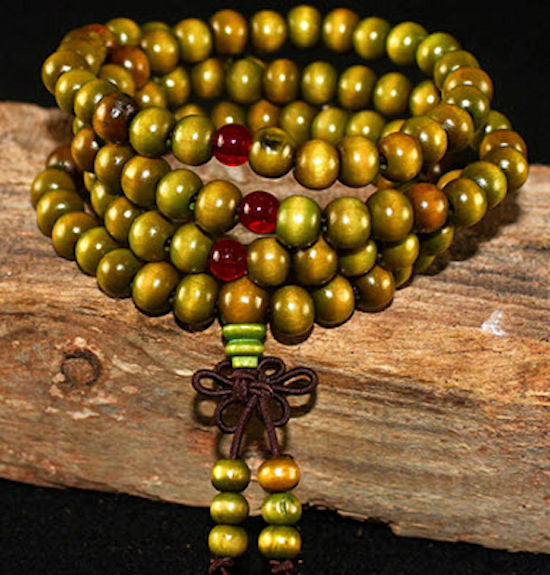 bracelet sandal wood beads burgundy