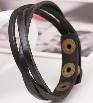 bracelet unisex leather black