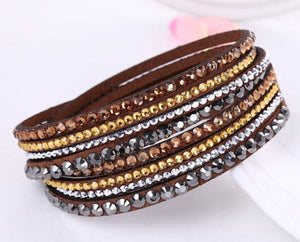 bracelet wrap leather dark brown