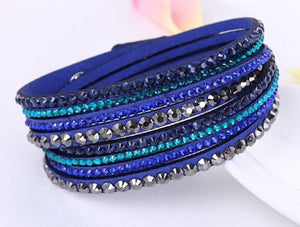 bracelet wrap leather royal blue