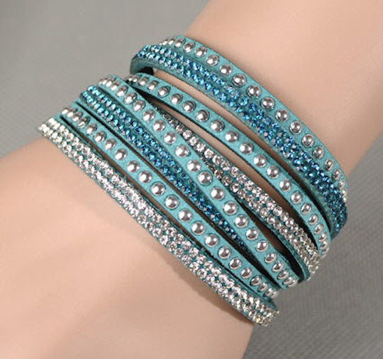 bracelet wrap leather seafoam