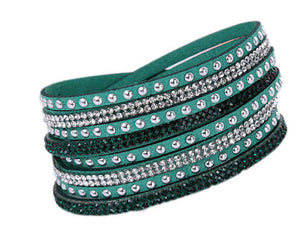 bracelet wrap leather green