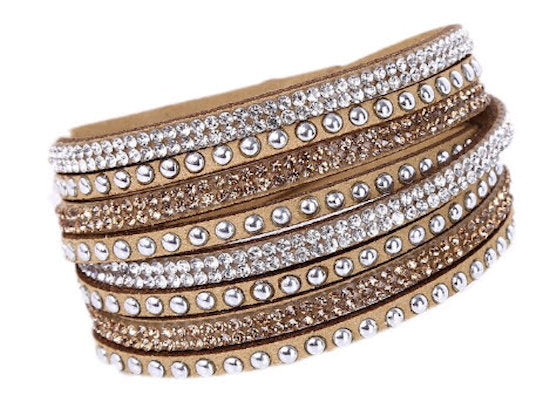 Multi layered rhinestone bracelet