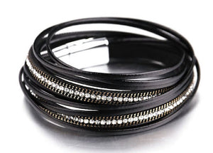 bracelet wrap leather black