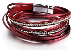 bracelet wrap leather burgundy