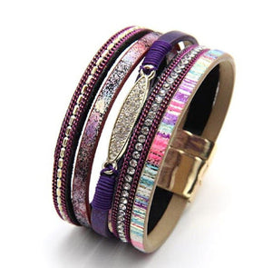 bracelet multi layered purple