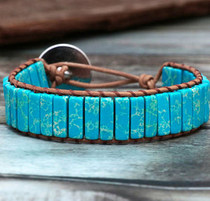 Turquoise Color Tube Bead Bracelet