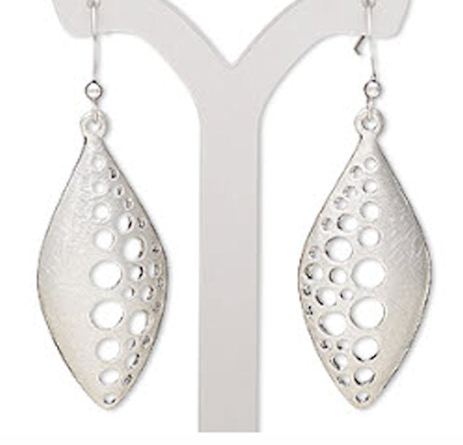 Circle Cutout Brushed Marquise earrings
