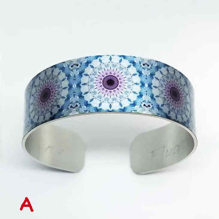 Blue Mandala Cuff Bracelet