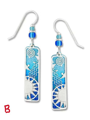 Silver and Blue sunrise earrings