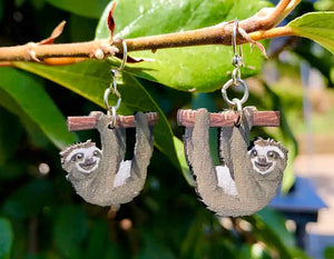 Eco friendly sloth earrings