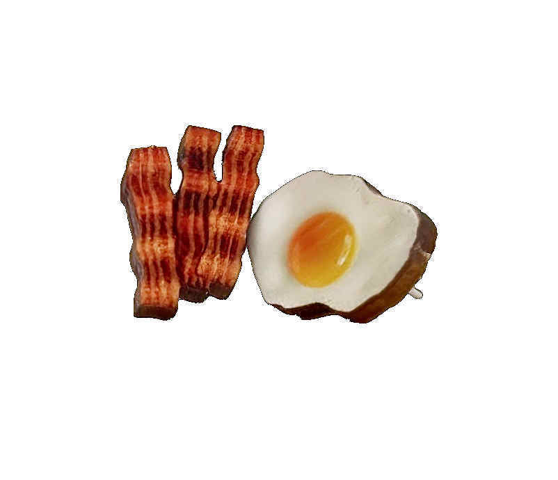 bacon and egg earrings