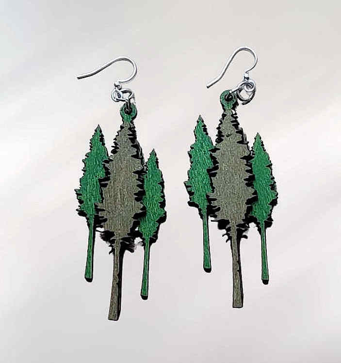 Redwood tree earrings