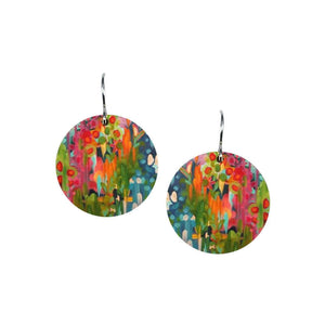 Colorful abstract garden earrings