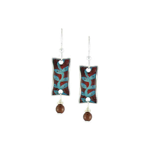 Maroon and Turquoise Nature Earrings