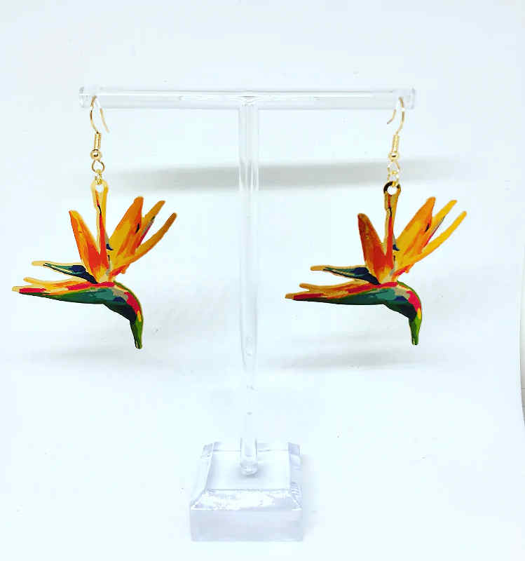 Bird of paradise earrings Clearance