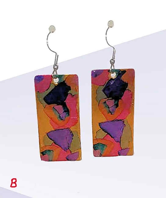 Handmade Earrings Alcohol Ink