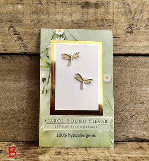 Carded Post Dragonfly earrings