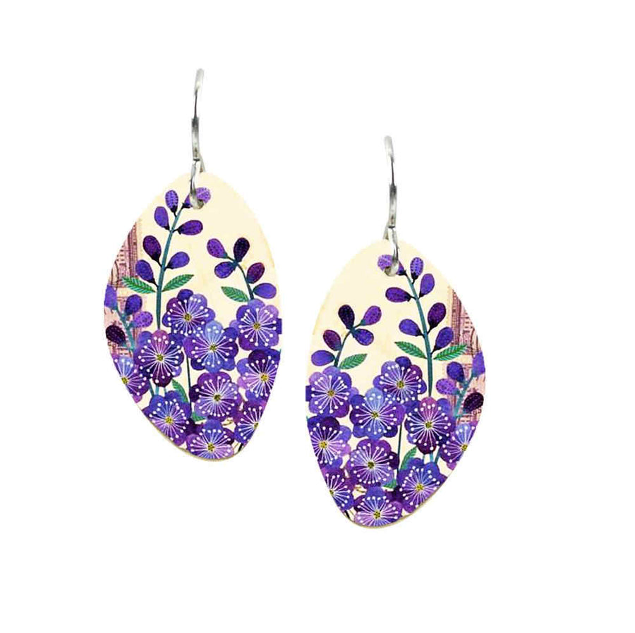 Lilac flower earrings