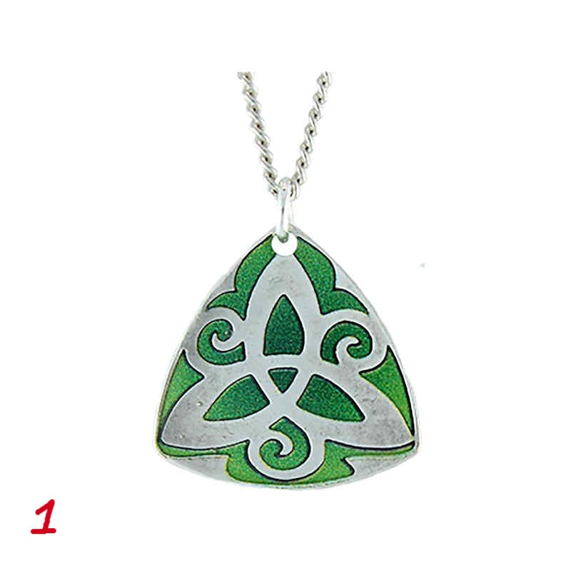 Silver and Green Trinity Necklace
