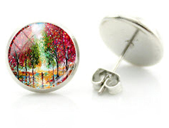 earrings stud autumn tone