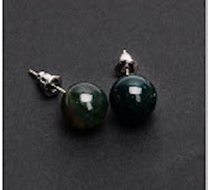 earrings stud green aventurine