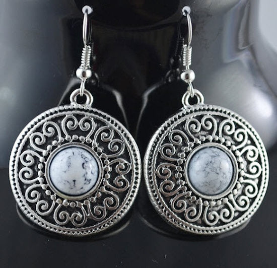 earrings agate dangle