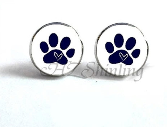 earrings stud paw print