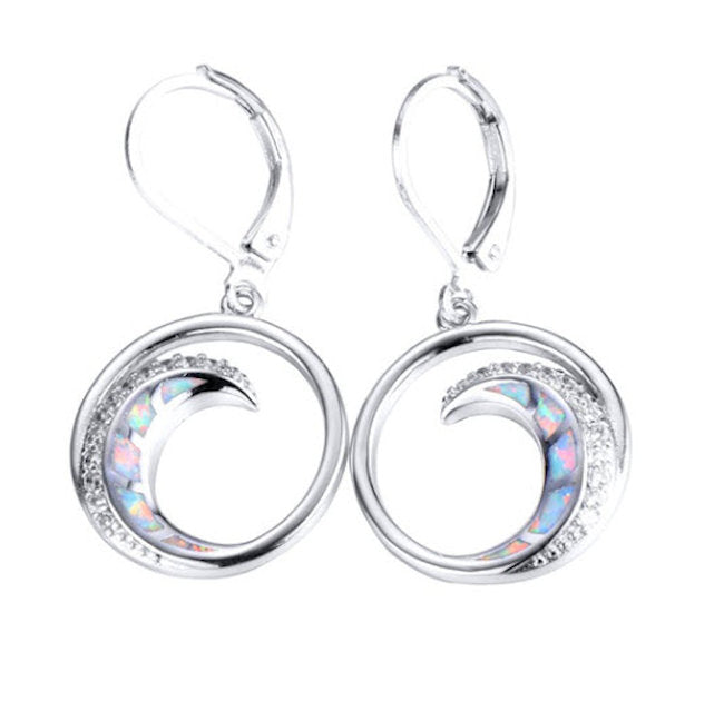Opal Wave Earrings