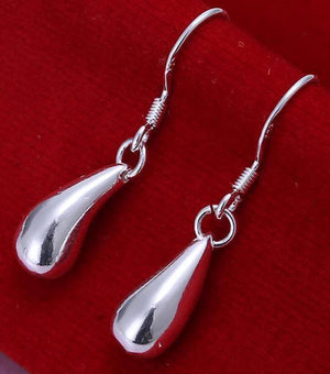 earrings silver teardrop