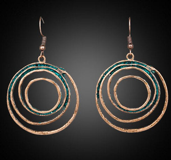 earrings spiral bronze patina