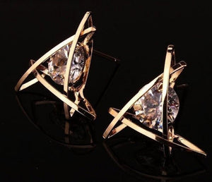 Triangle Zircon Crystal Stud Earrings