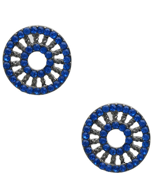 earrings wheel sparkly blue